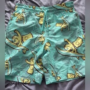Boys large 10/12 swim BART Simpson shorts